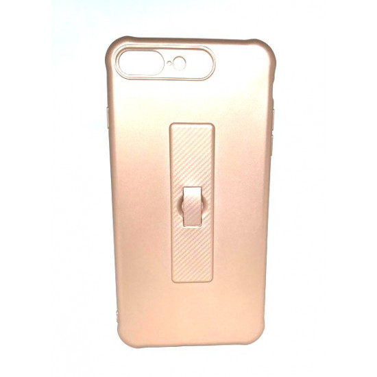 Capa De Silicone Motomo Con Anillo De Dedo Para Apple Iphone 7 Plus / 8 Plus (5.5) Rosado / Dourado